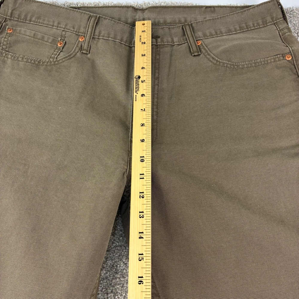 Levis 514 Straight Fit Pants Mens 38x32 Brown Canvas Workwear Cotton Jeans - Picture 8 of 12